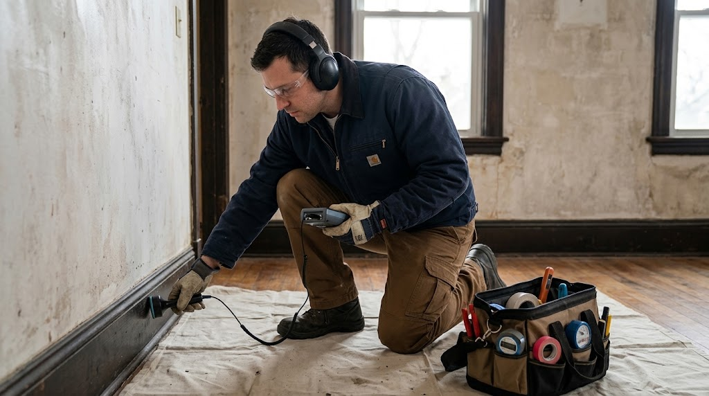 Electronic water leak detection and acoustic listening sensor in Hunts Point, Bronx